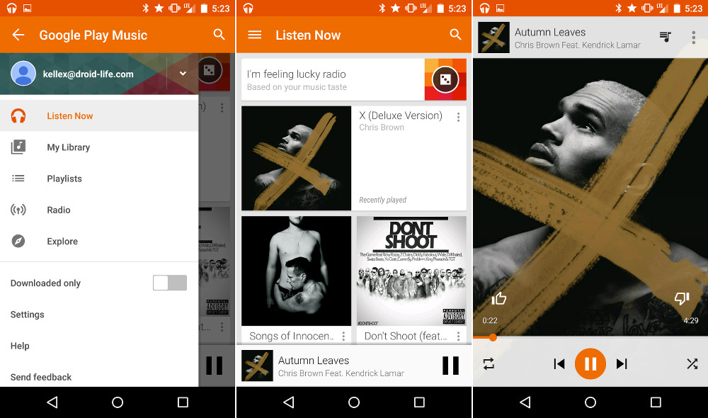 Download Android 5.0 L designed Google Play Music App. [ Direct APK ...