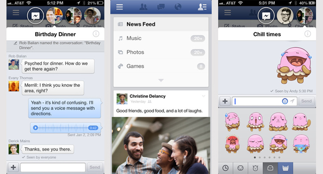 Facebook home chat, facebook chat heads