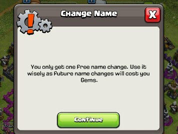Clash of Clans name Change 2019