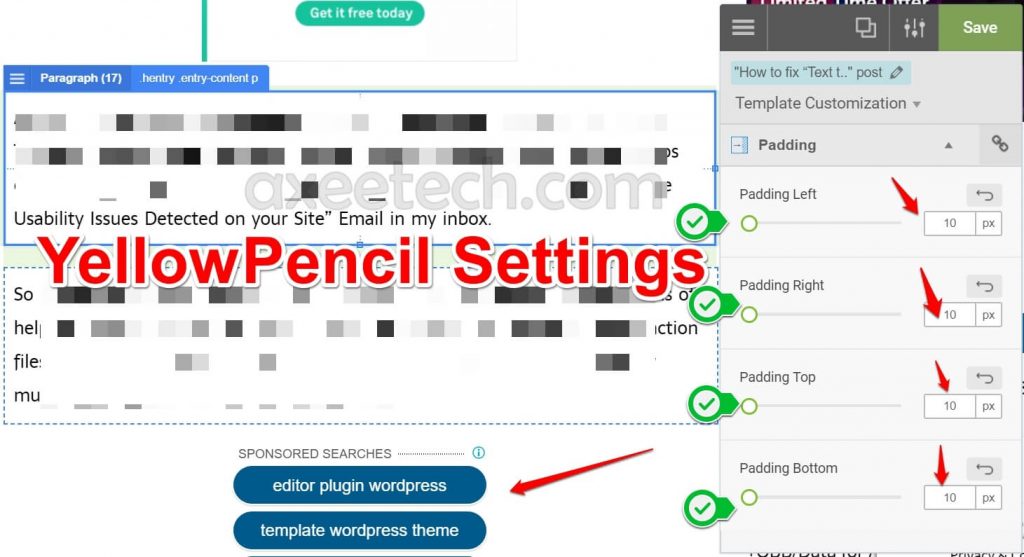 Clickable elements too close together Error Fixed with YellowPencil Plugin