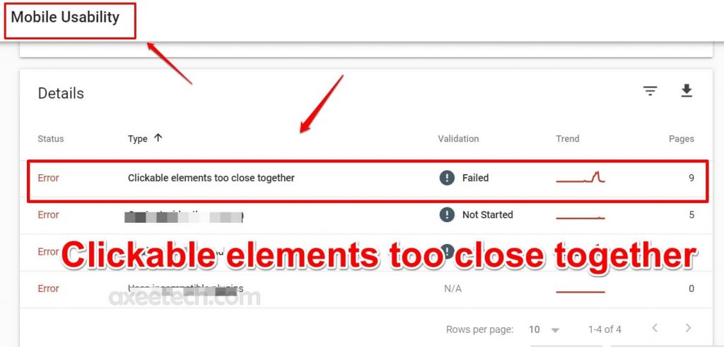 Clickable elements too close together WordPress fix Google Search Console 