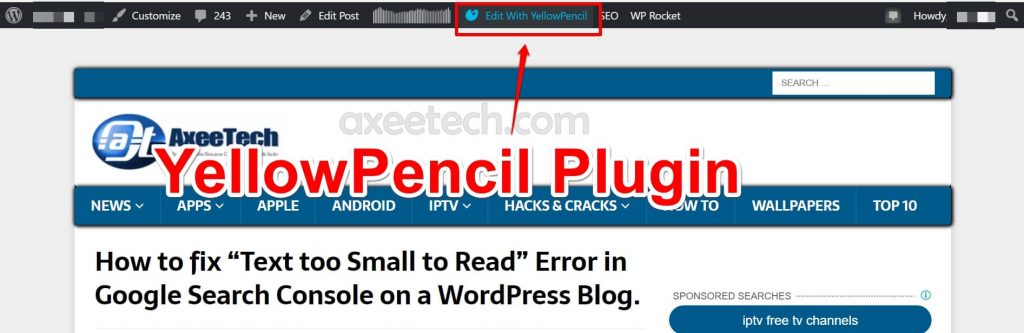 Text too small to read error wordpress Yellow Pencil Plugin