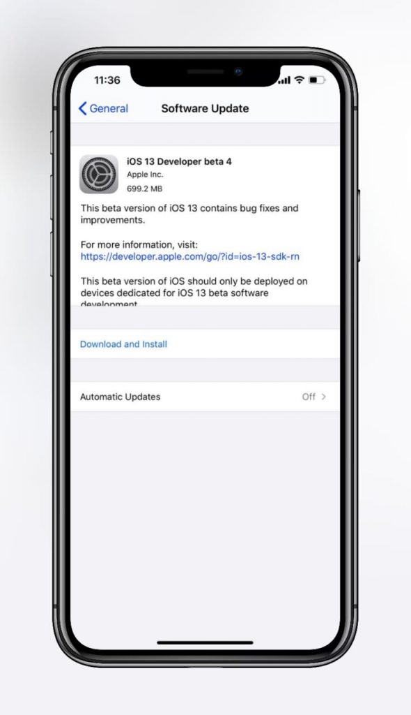 iOS 13 Beta 4 ipsw