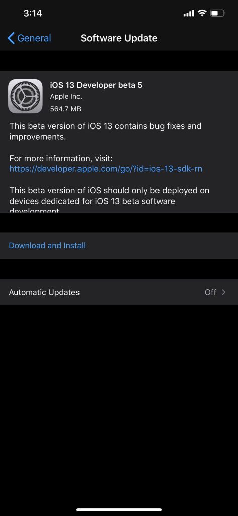 ipsw file links of iOS 13 Beta 5