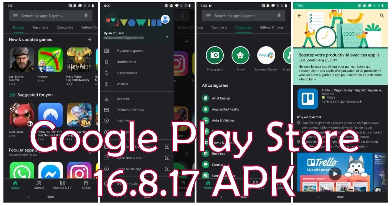 Google Play Store 16.8.17 Apk dark Mode Enabled