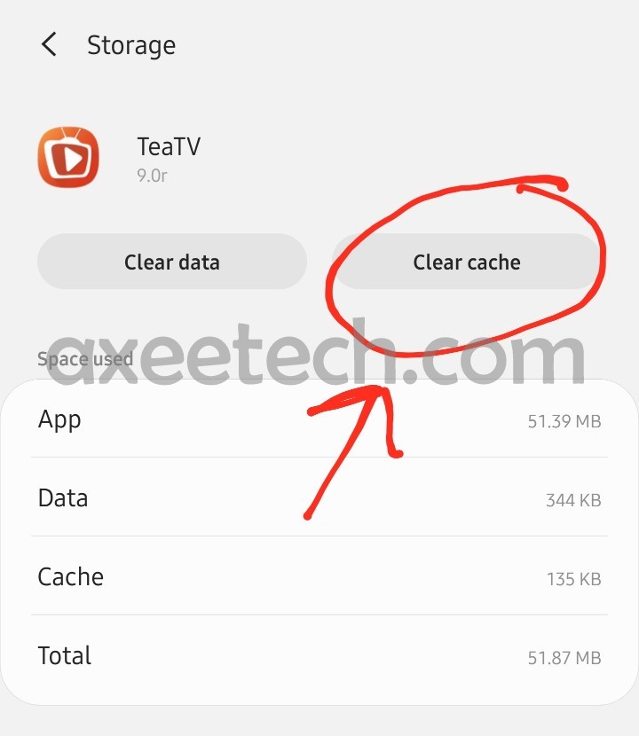 TeaTV Clear Cache Android