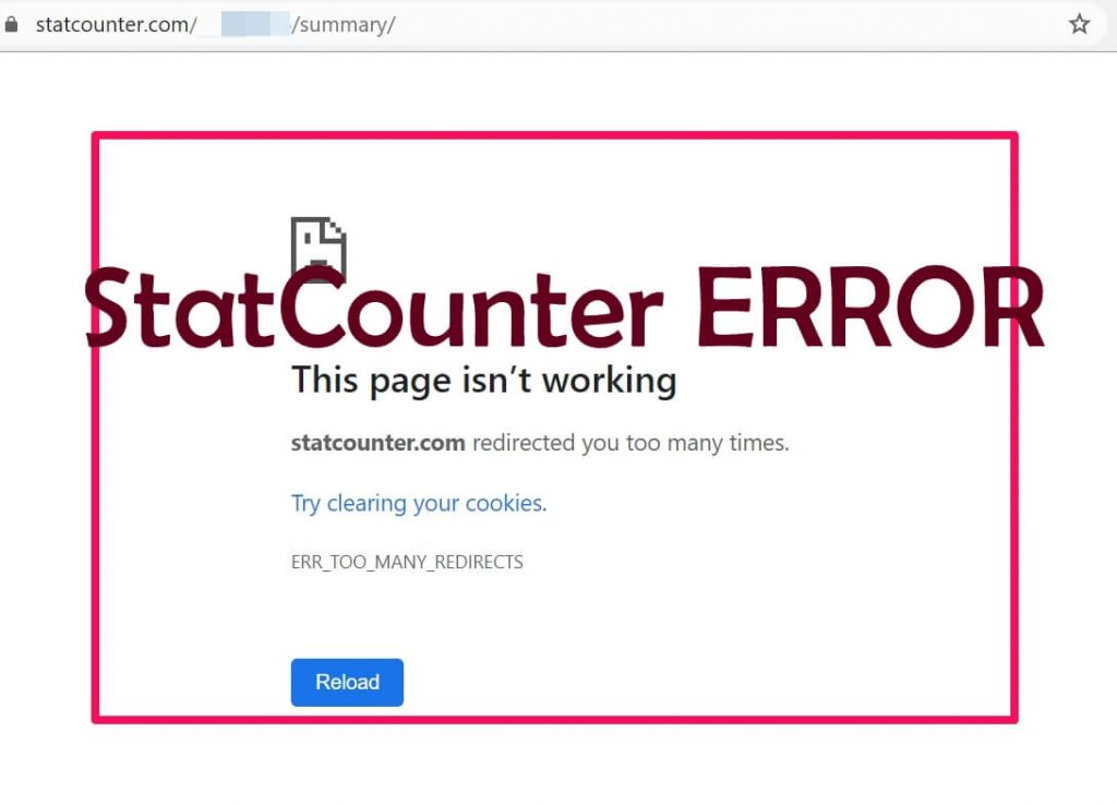 Statcounter page not working error 2020