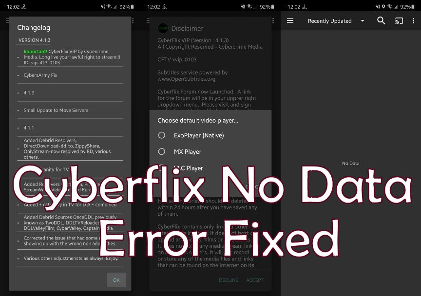 Cyberflix No Data Error Fixed
