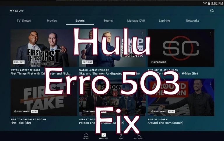 Hulu Error 503 Fix