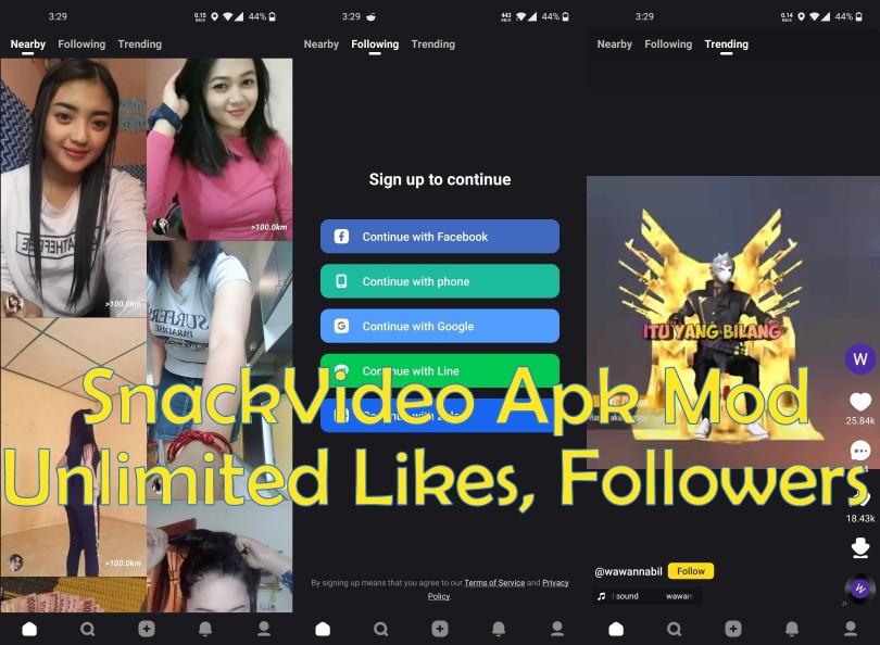 Snack Video Mod Apk Hack Unlimited Likes follow hack