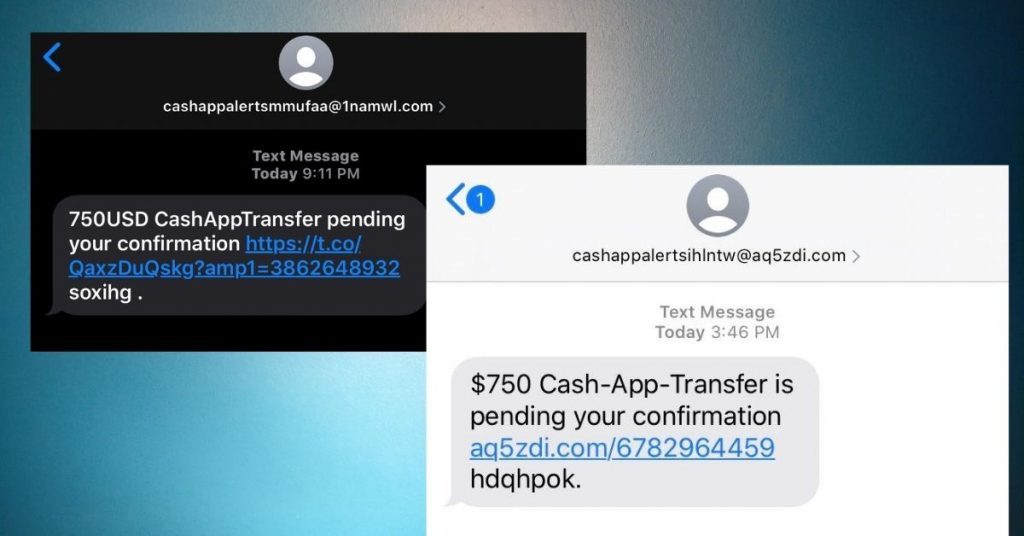 Cash App Transfer Scam Text