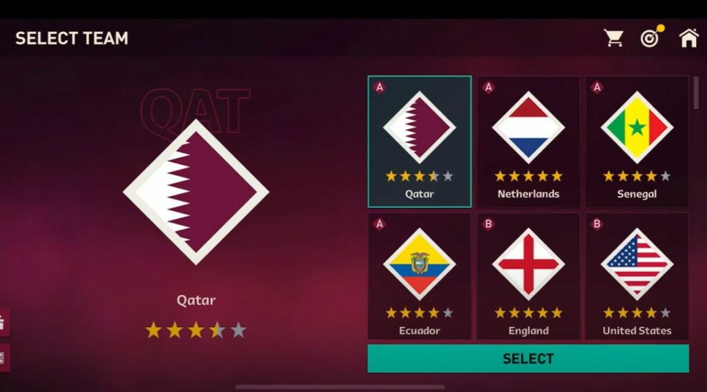 Select Your Team FIFA WC 2022