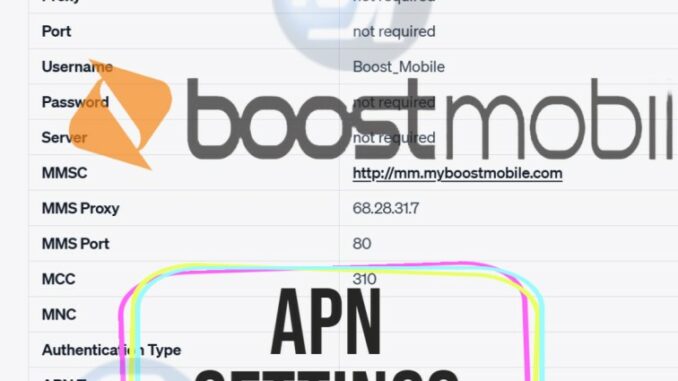Boost Mobile APN Settings