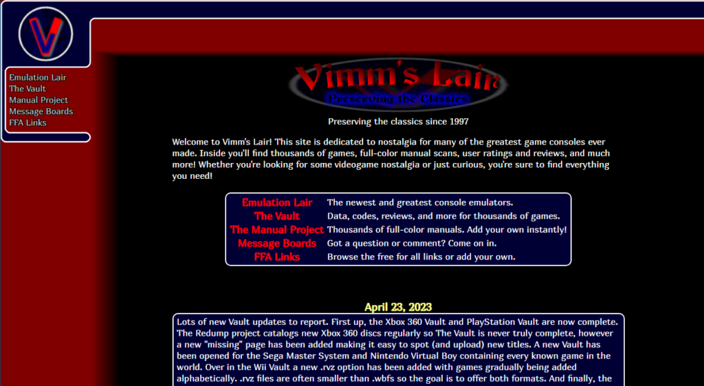 Best ROM Site Vimm's Lair 
