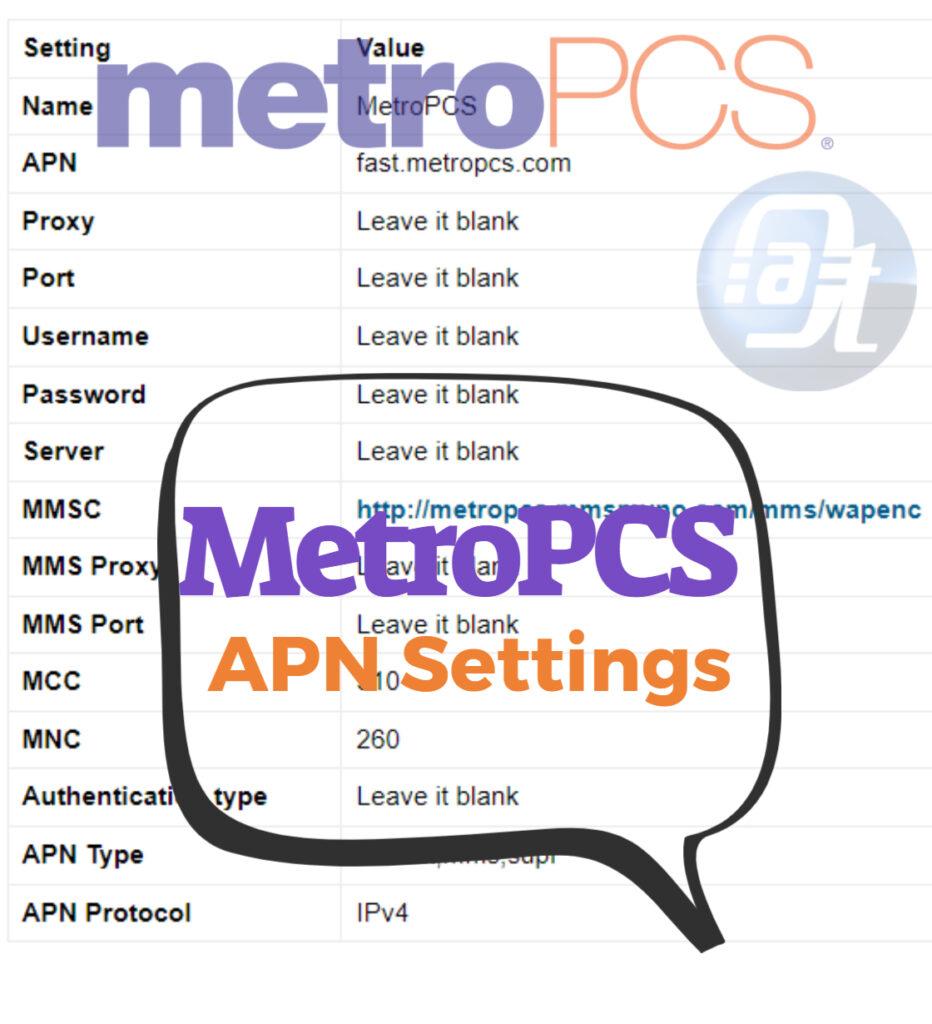 MetroPCS APN Settings