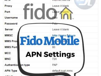 Fido Mobile APN Settings