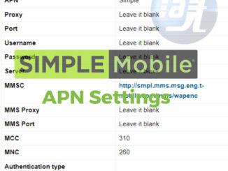 Simple Mobile APN Settings