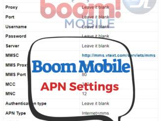 Boom Mobile APN Settings