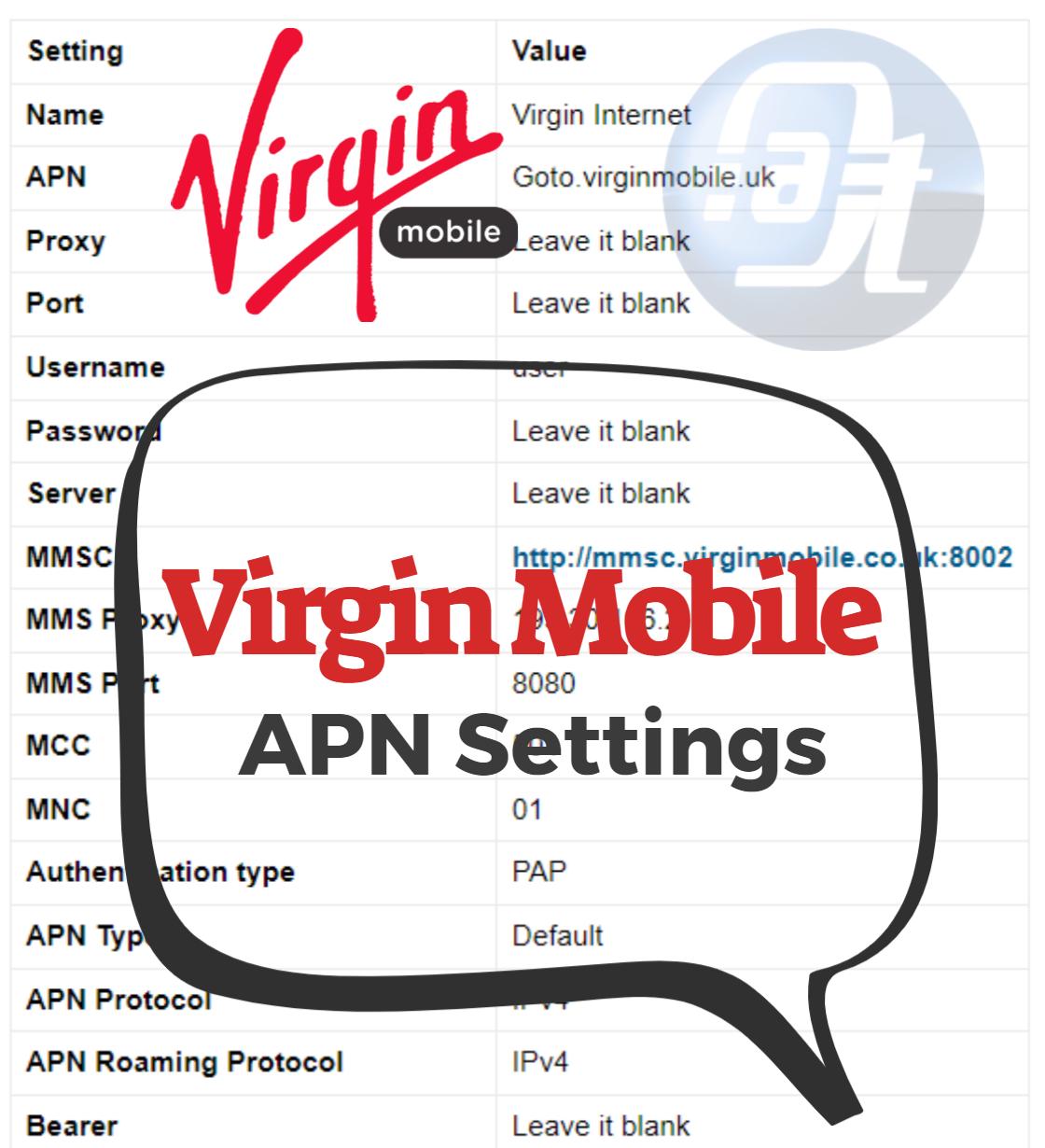 Virgin Mobile Canada APN Settings