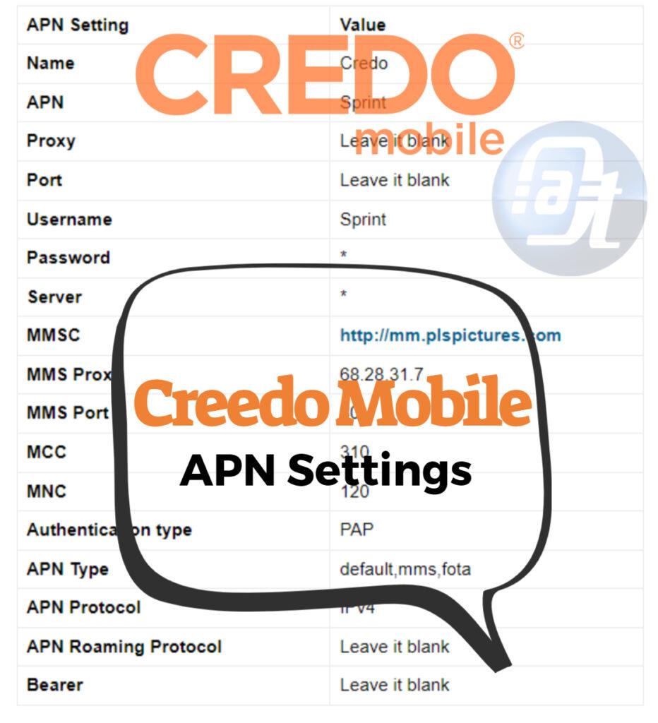 Credo Mobile APN Settings 