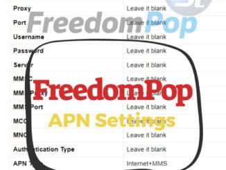 FreedomPop APN Settings