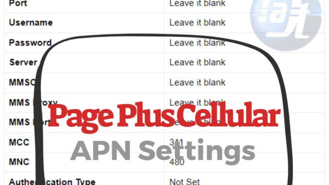 Page Plus Cellular APN Settings