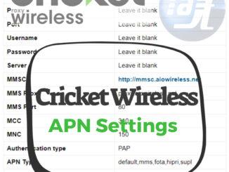 Cricket Wireless APN Settings