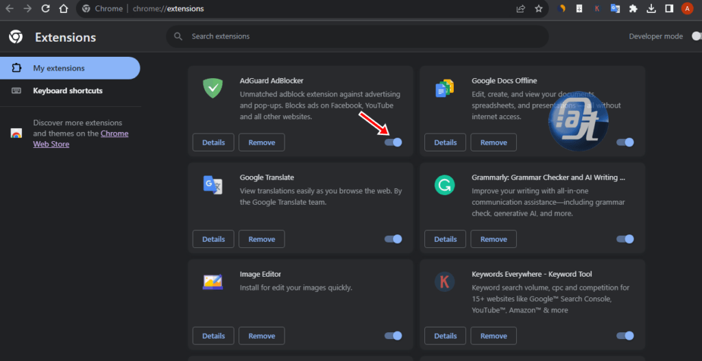 Disable Chrome Extension