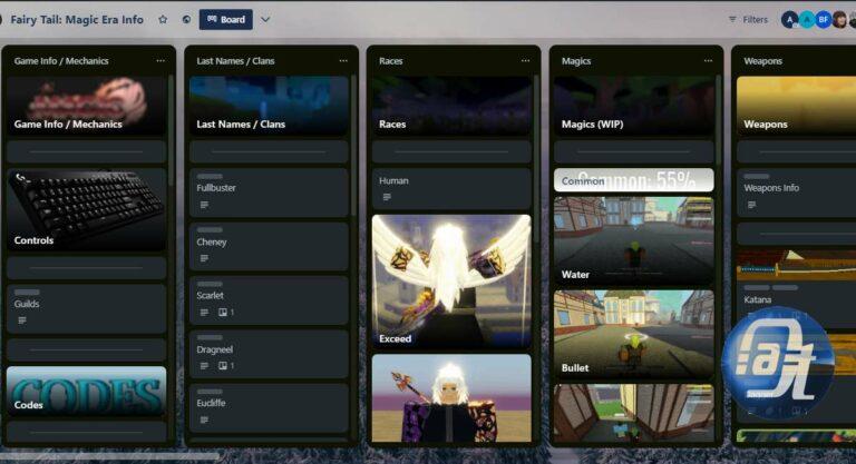 Fairy Tail Magic Era Trello Link