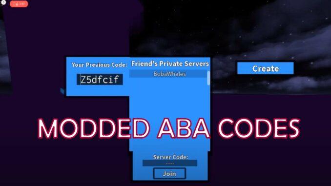 Modded ABA Codes Screen