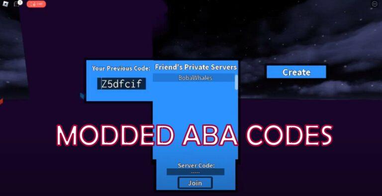 Modded ABA Codes Screen