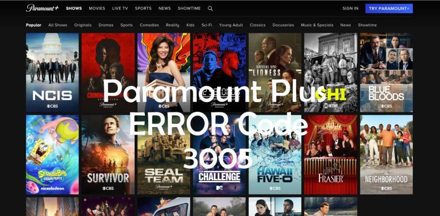 Paramount Plus Error 3005