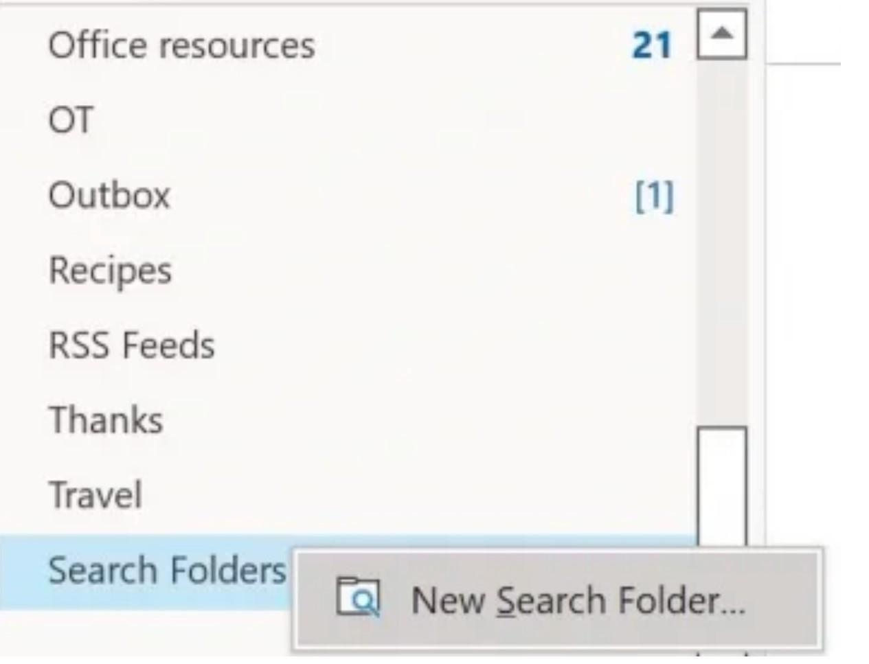 How to Fix Error "Outlook Storage Full despite Deleting Everything"? 3 New Search Folder