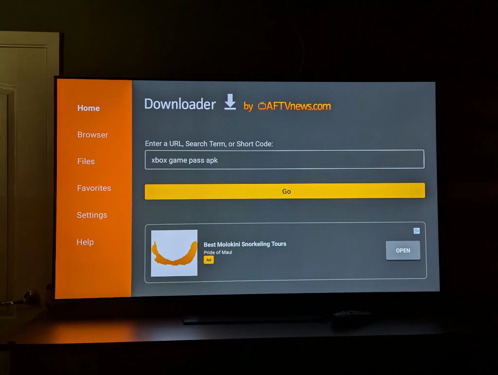 Onn Google TV Xbox App on Downloader app