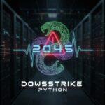 Dowsstrike2045 Python: what’s real and what to use instead Abstract digital art depicting "Dowsstrike2045 Python" with intertwined code lines and a subtle warning, symbolizing unverified software risk.