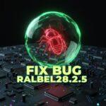 Fix Bug Ralbel28.2.5: Complete Troubleshooting Guide For 2025 A stylized red digital bug being captured in a green, protective shield above a glowing circuit board, symbolizing a software bug fix and system security.
