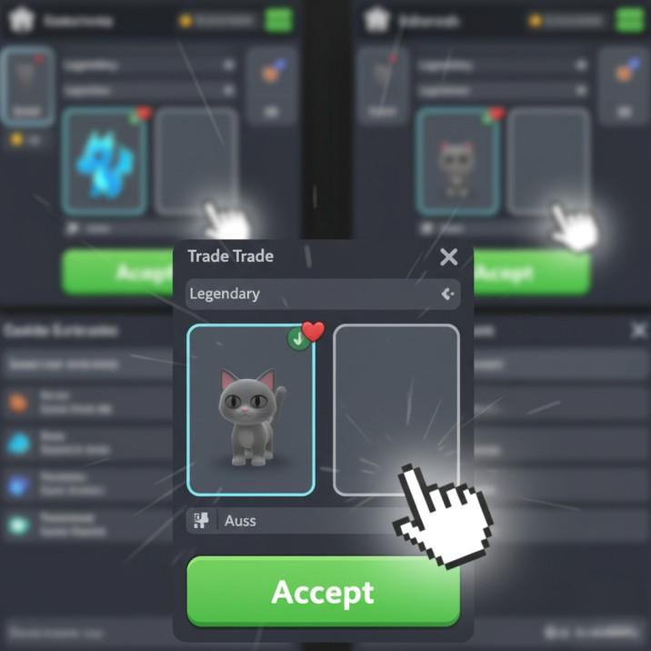 How To Avoid Getting Scammed In Adopt Me (2026 Guide) 2 Close-up visualization of the Adopt Me trade window showing a valuable pet being swapped for a common pet just before the final acceptance, illustrating the fast switch/freeze trade Adopt Me scams.