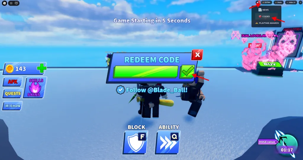 Codes for Blade Ball: Get Free Dungeon Runes, Free Spins, And More Rewards 1 Codes for Blade Ball