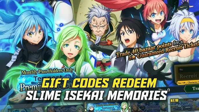 Slime Isekai Memories Codes