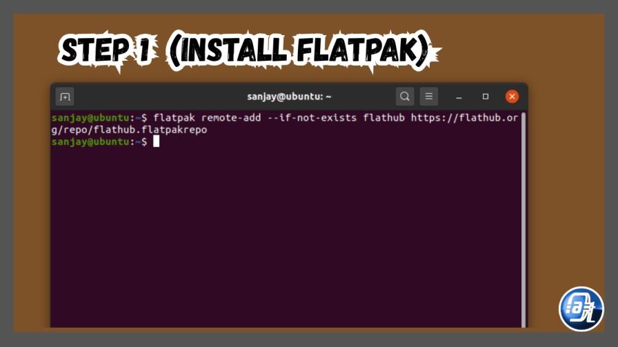 Screenshot of the terminal with the flatpak remote-add command successfully completed