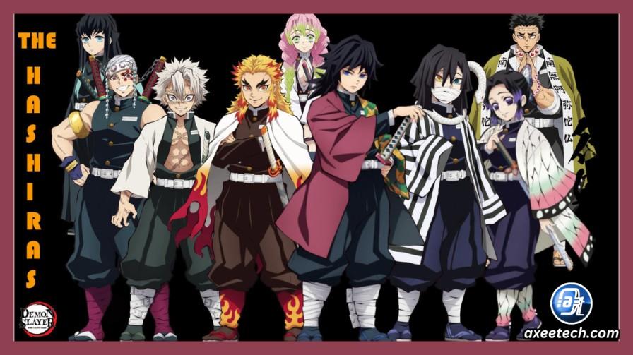 All nine Hashira of the Demon Slayer Corps official artwork