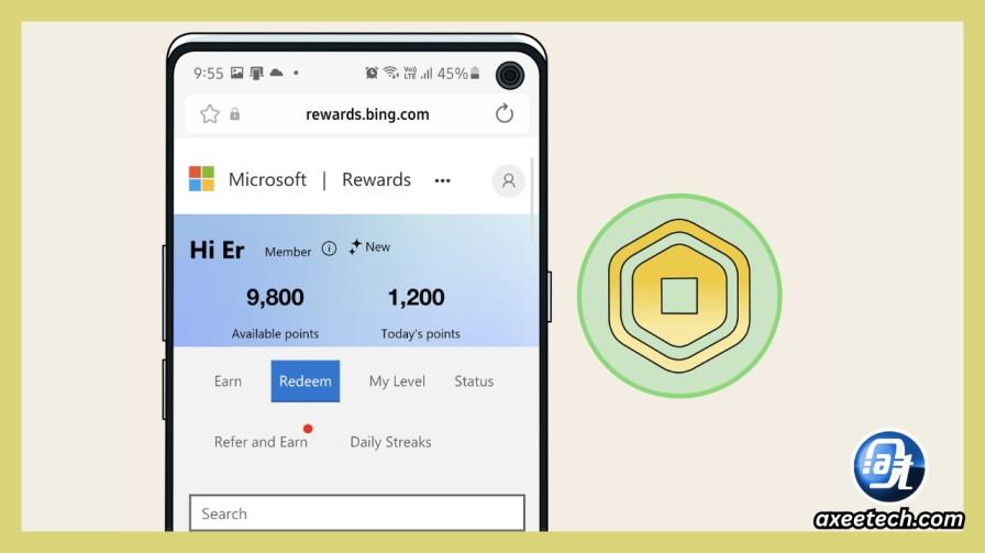"Earning Microsoft Rewards points through daily Bing searches — the simplest daily habit to earn free Robux gift cards every month"