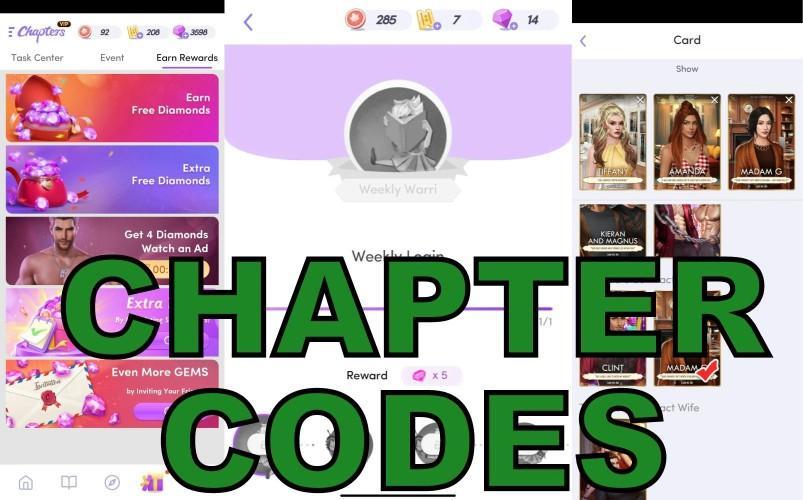 Active Chapters redemption codes table for 2026 showing working codes with rewards and expiry status
