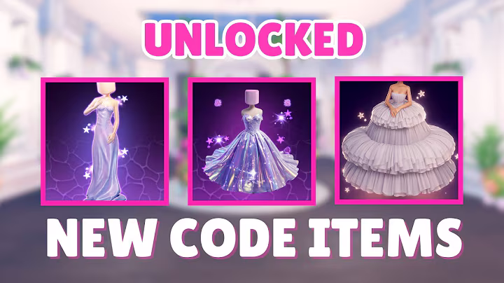 Side by side comparison showing a basic Dress To Impress outfit before using codes versus a glamorous outfit with exclusive items after redeeming multiple codes