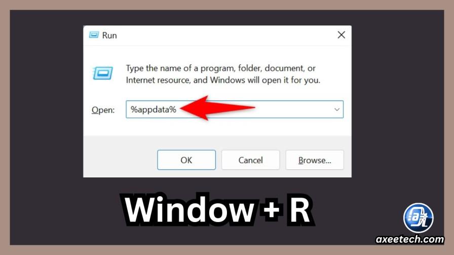 Step-by-step screenshot showing how to open the Windows Run dialog to clear the Roblox AppData cache folder and fix client crashes.
