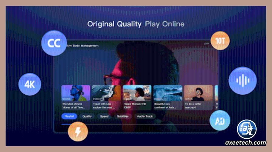 PikPak 4K HDR video streaming — screenshot of PikPak built-in cloud media player streaming a 4K video with quality selection options visible