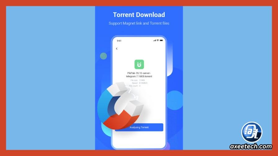 PikPak magnet link and torrent cloud download tutorial — annotated screenshot showing how to paste a magnet link into the PikPak web interface to start a cloud download