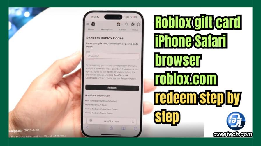 How To Add A Roblox Gift Card On The App 2026 Guide For All Devices Roblox Gift Card Iphone Safari Browser Redeem 