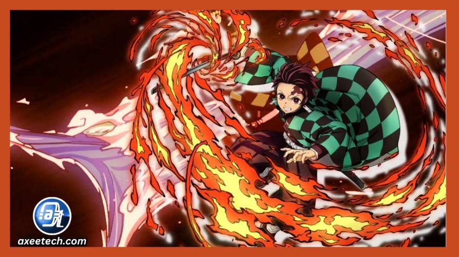 Tanjiro Kamado Demon Slayer main protagonist with black Nichirin sword 
