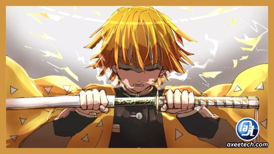 Zenitsu Agatsuma Thunder Breathing Thunderclap and Flash yellow Nichirin sword